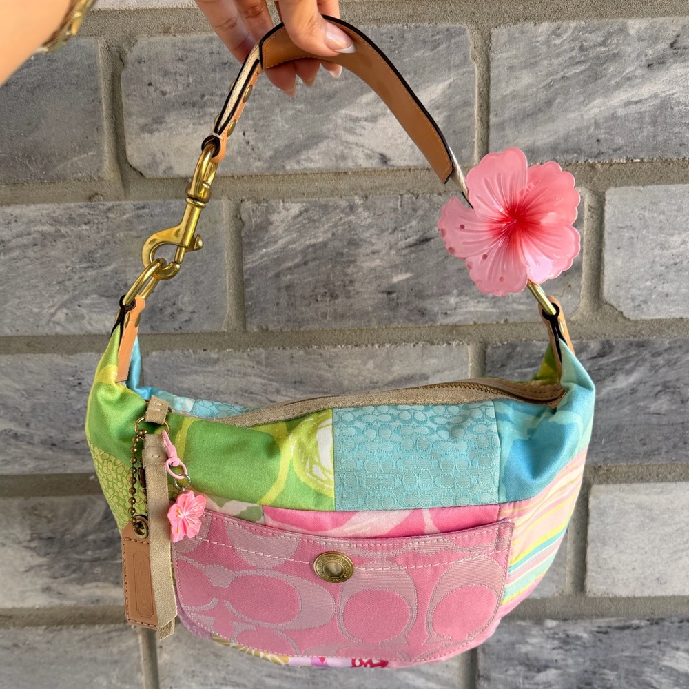 Coach Hamptons Pastel Patchwork Hobo Shoulder Bag Y2K Vintage RARE